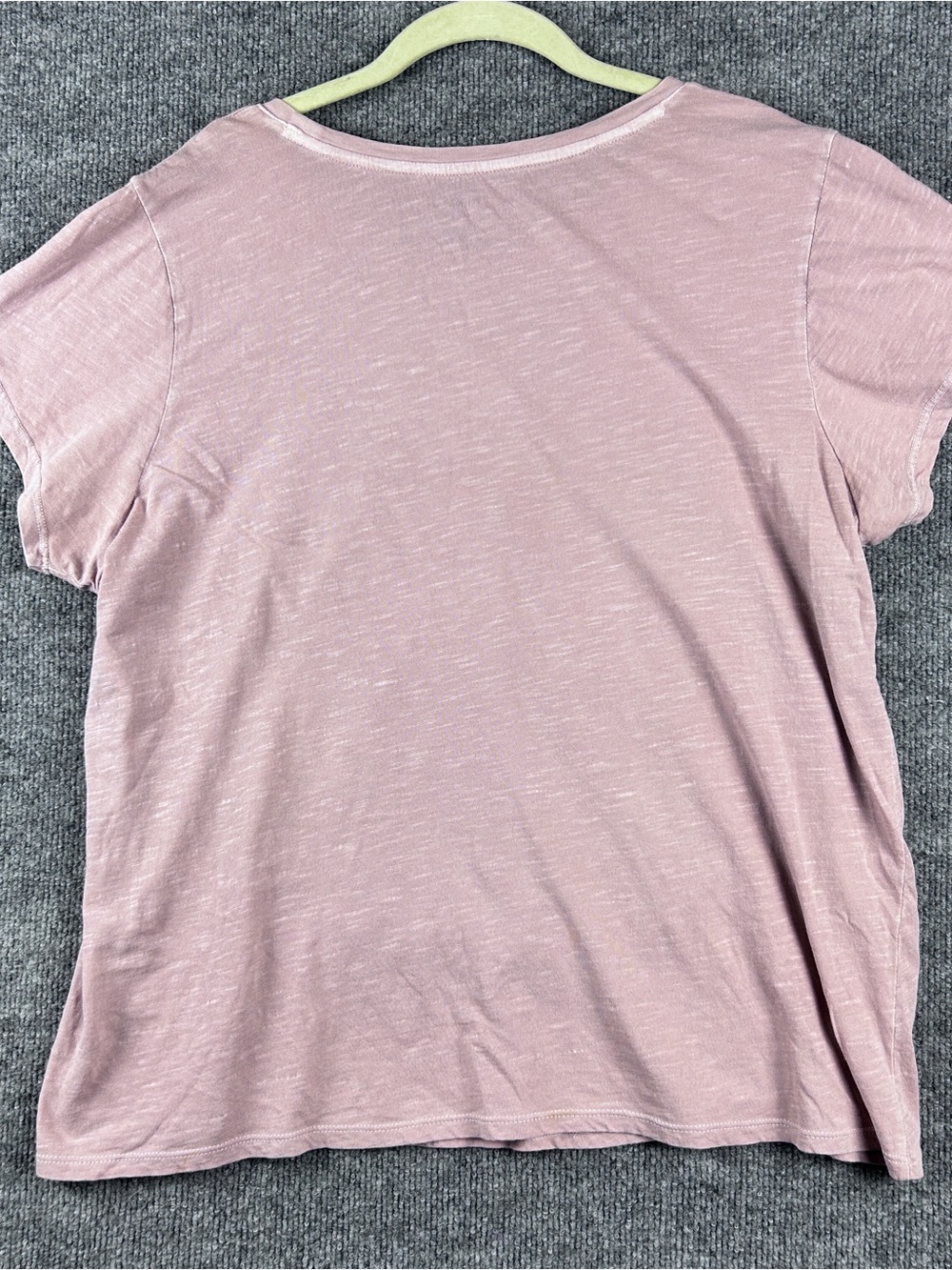 Lucky Brand Dusty Mauve Pink Silver Metallic Floral Lace Patch Tee Size 1X Plus - Picture 3 of 10